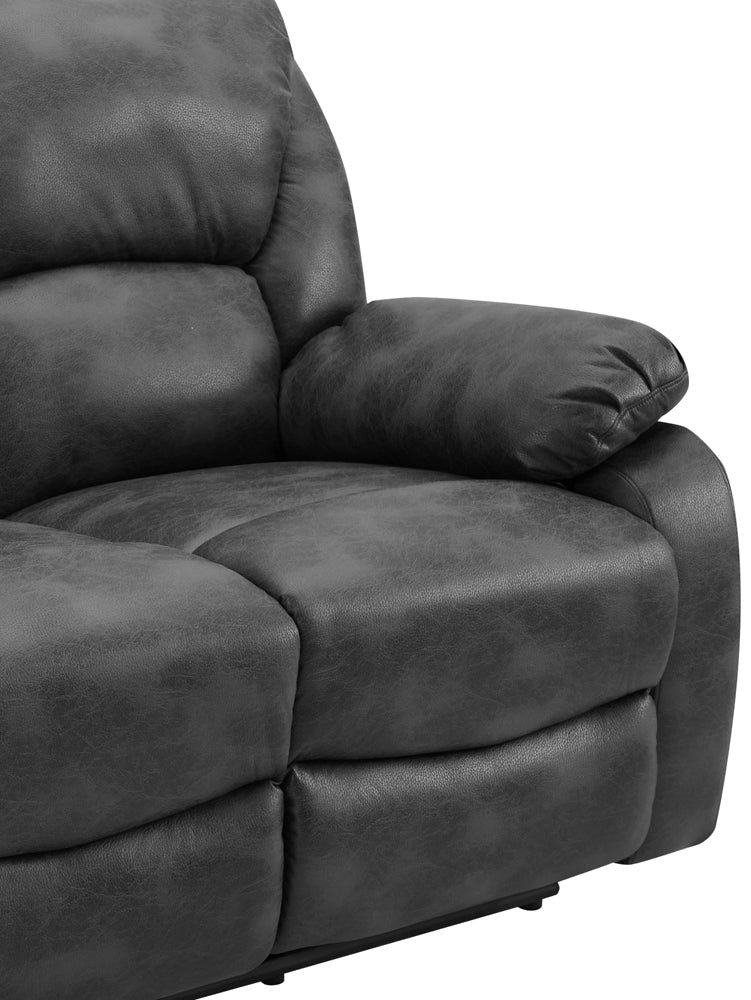 George Faux Leather 3 Seater Manual Recliner Sofa - TGC