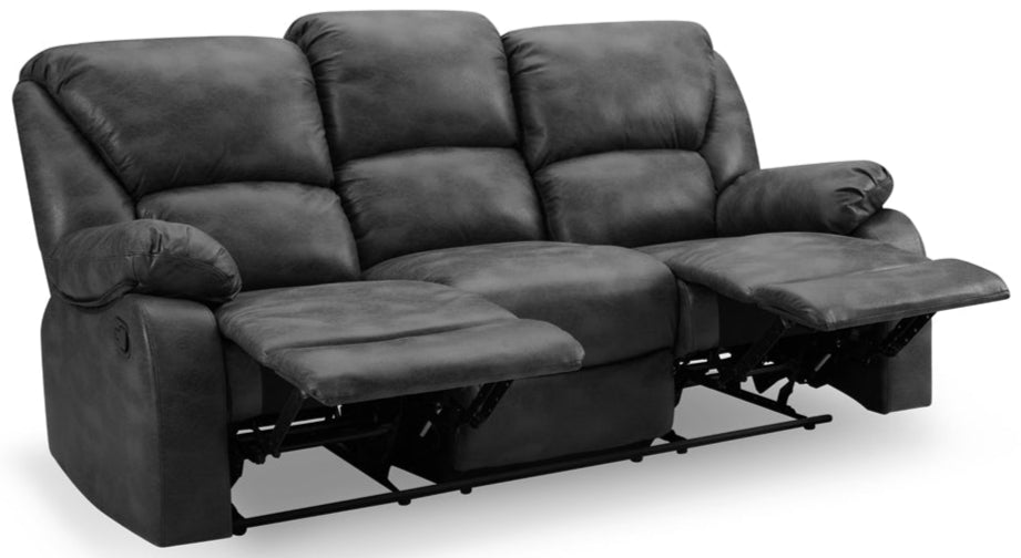 George Faux Leather 3 Seater Manual Recliner Sofa - TGC