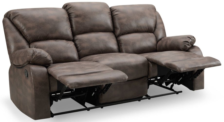 George Faux Leather 3 Seater Manual Recliner Sofa - TGC