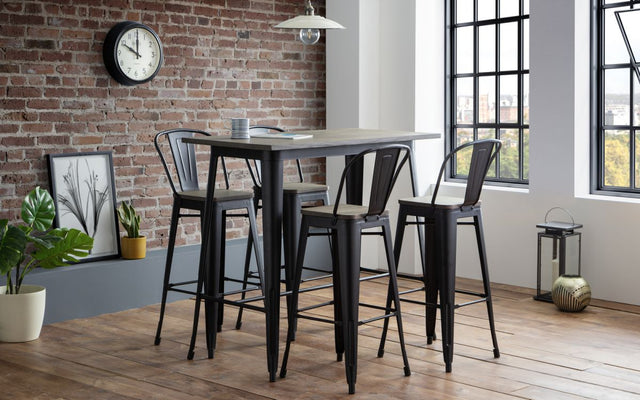 Grafton Bar Set with 4 Stools - Julian Bowen