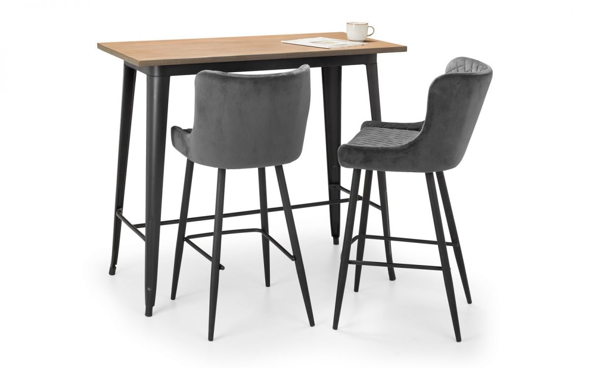 Grafton Bar Table and 2 Luxe Bar Stools - Julian Bowen