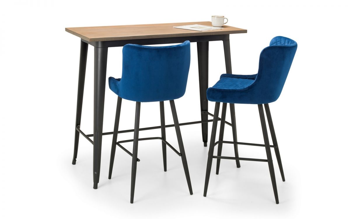 Grafton Bar Table and 2 Luxe Bar Stools - Julian Bowen