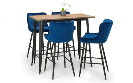 Grafton Bar Table and 4 Luxe Bar Stools - Julian Bowen