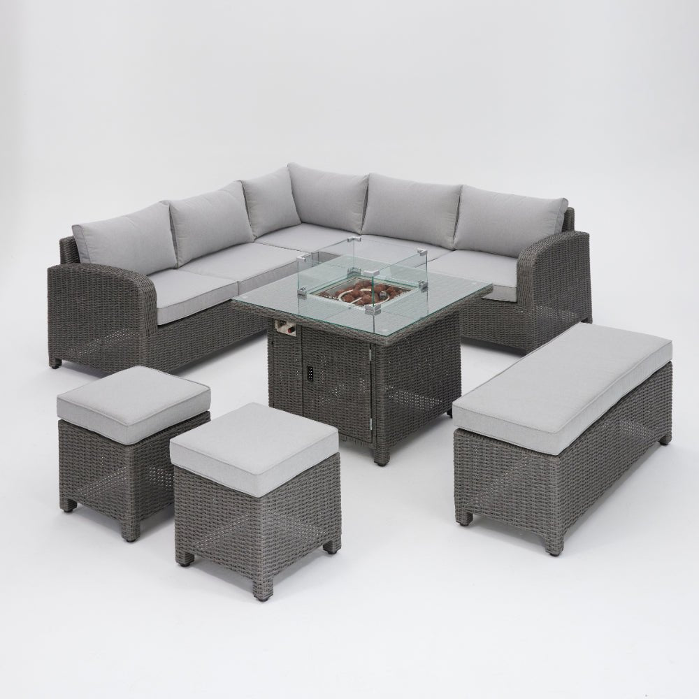 Hadley 5 Piece Garden Set with Firepit - TGC