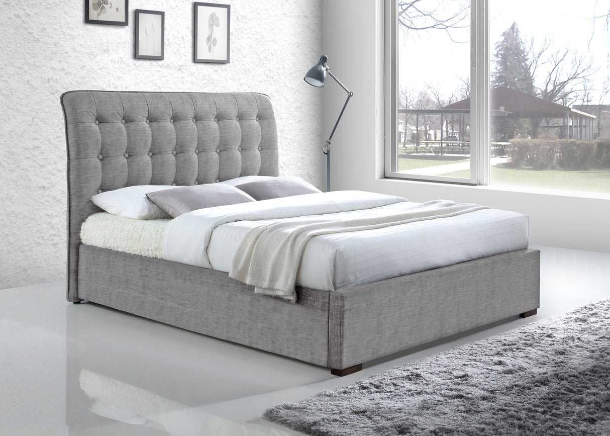 Hamilton Grey Fabric Bed Frame - Time Living