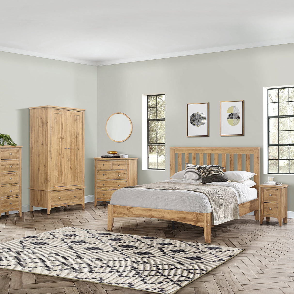 Hampstead 2 Door 1 Drawer Wardrobe - Birlea