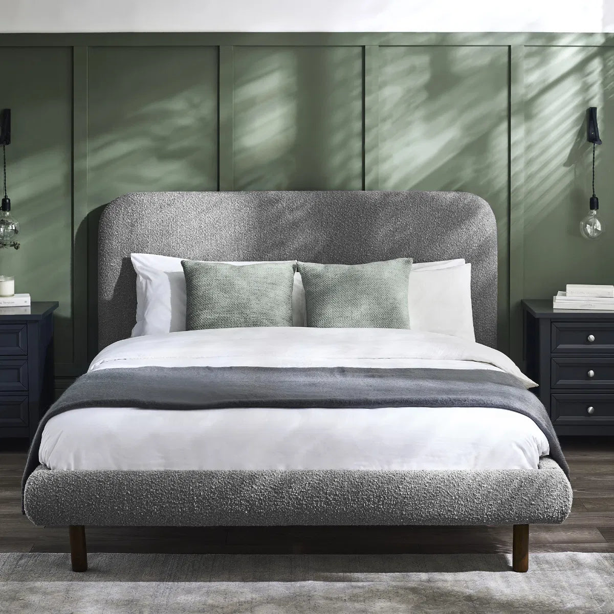 Hannah Boucle Fabric Bed Frame - Julian Bowen