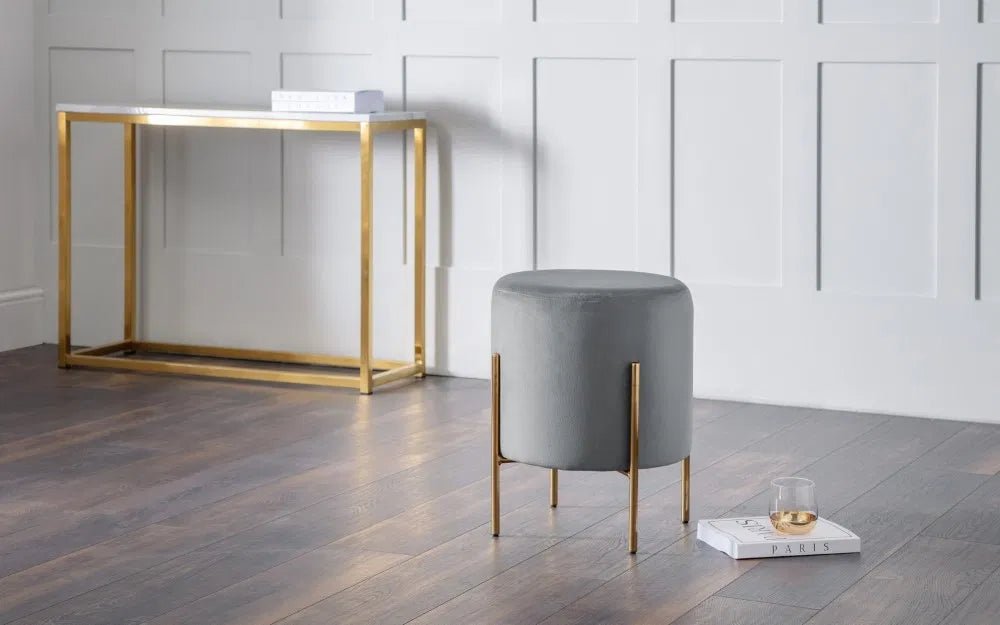 Harrogate Velvet Footstool - Julian Bowen