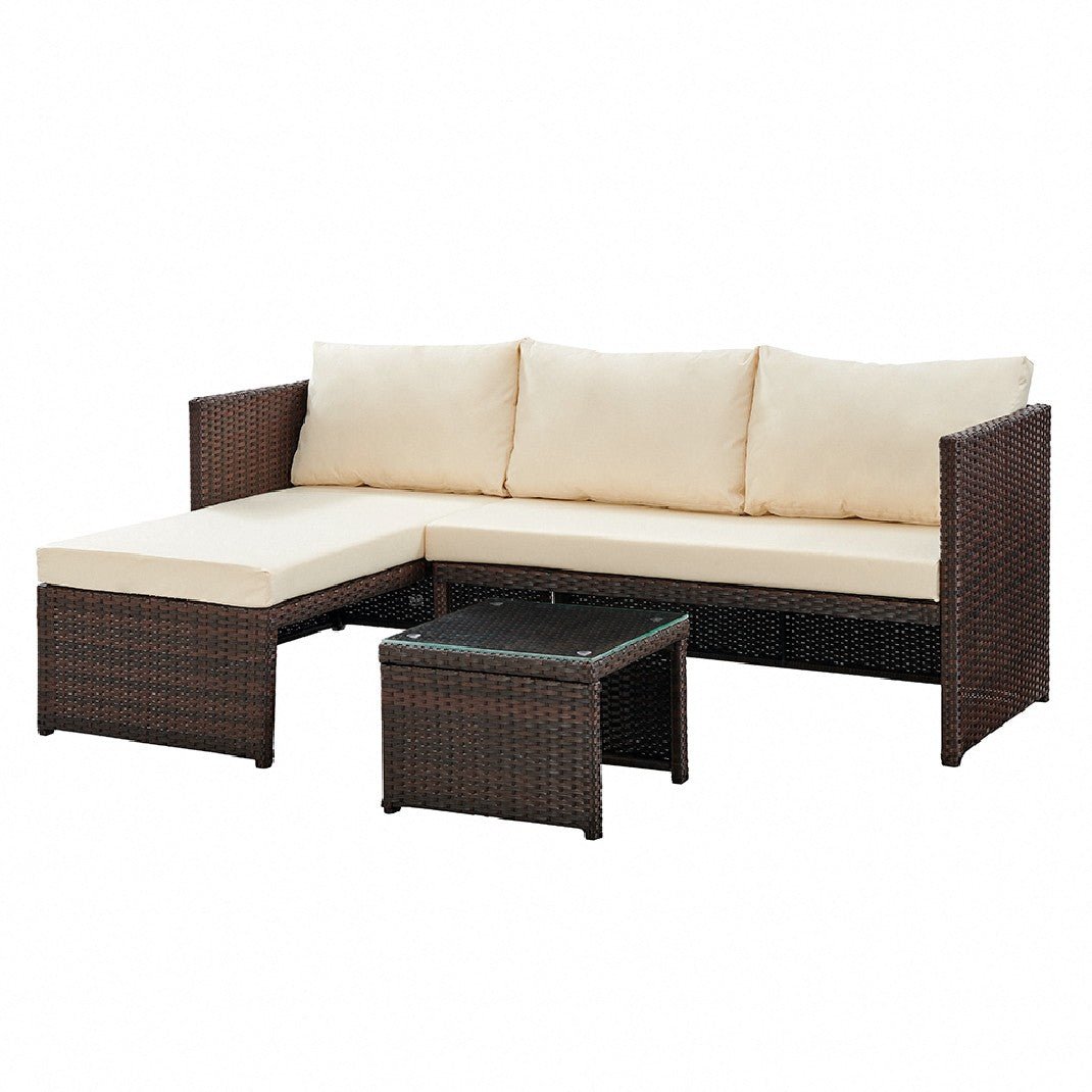 Havana Brown Corner Sofa Garden Set - TGC