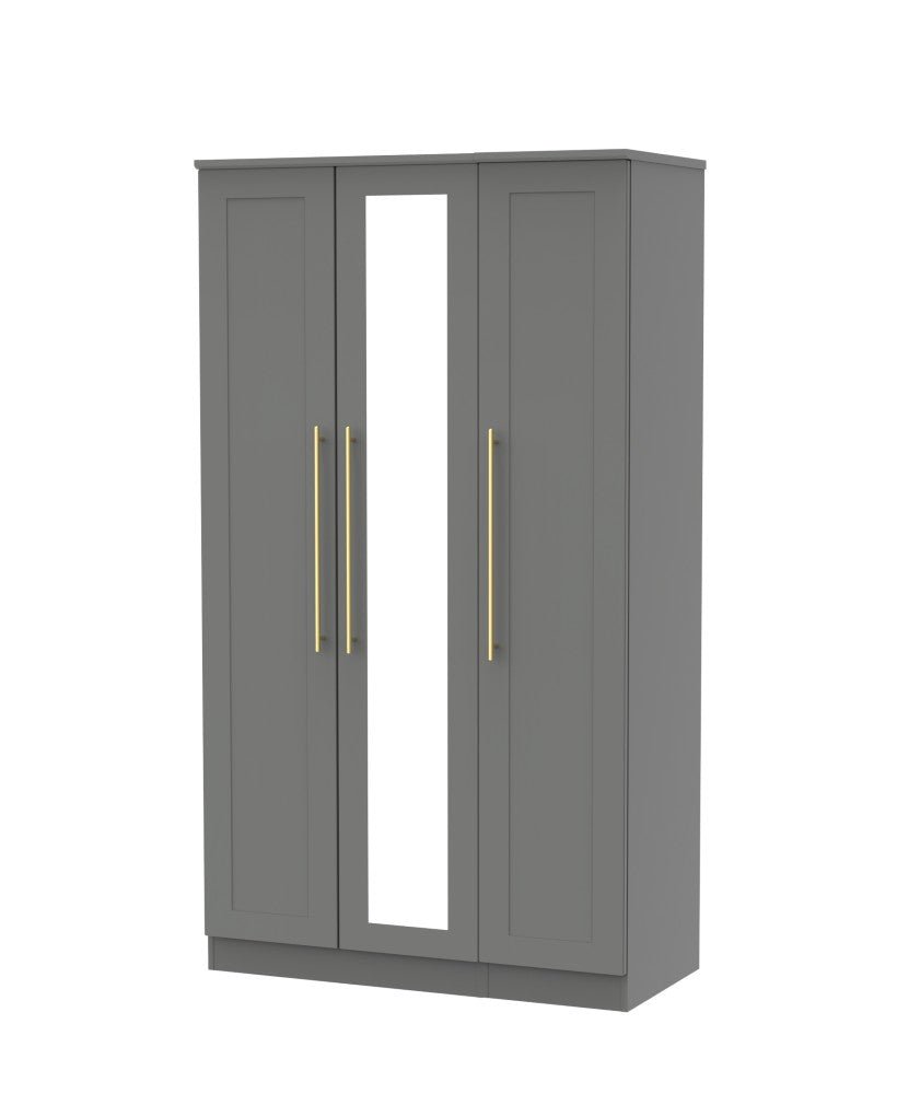 Haworth Triple 3 Door Mirrored Wardrobe - Welcome Furniture