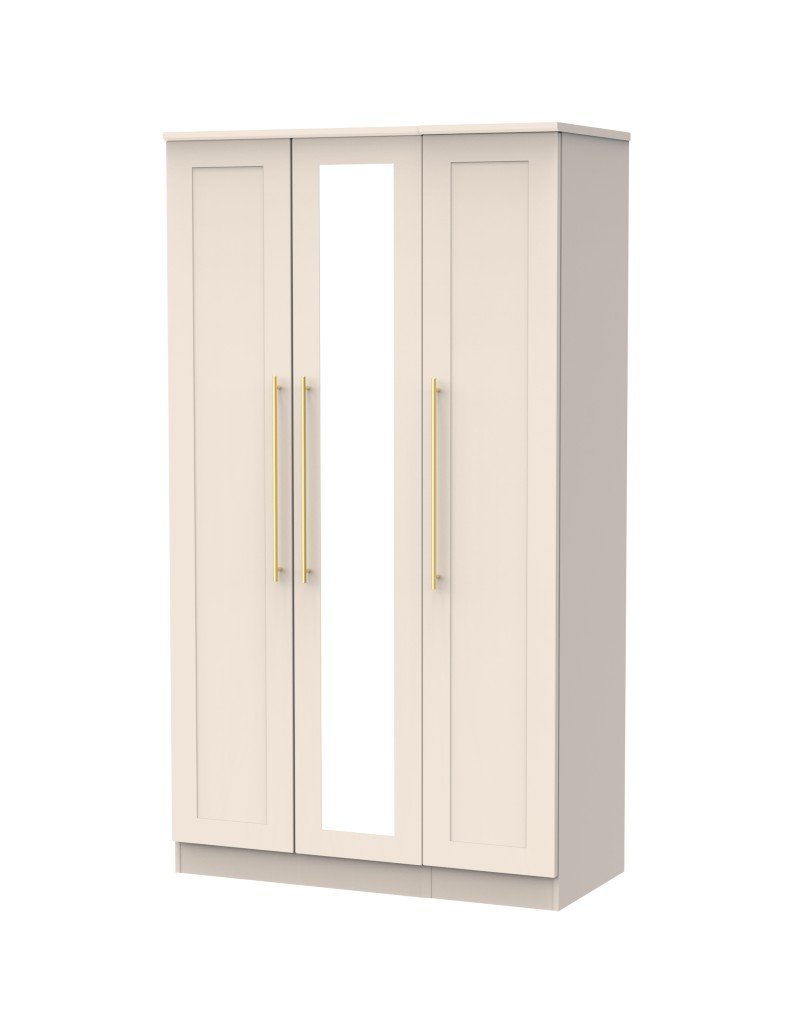 Haworth Triple 3 Door Mirrored Wardrobe - Welcome Furniture