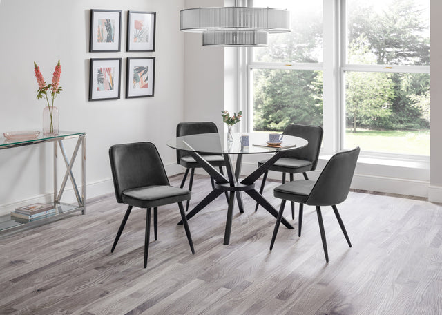 Hayden Dining Table & 4 Burgess Chairs - Julian Bowen