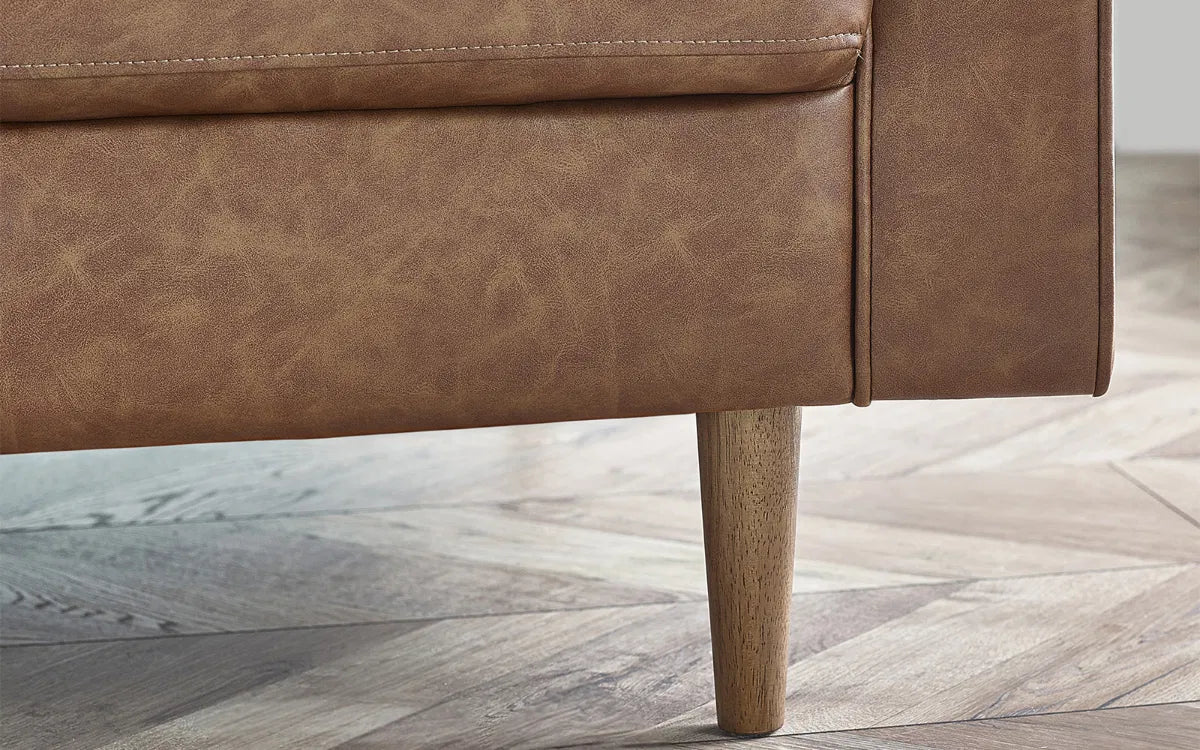 Henley Faux Leather 3 Seater Sofa with Bolsters - Julian Bowen