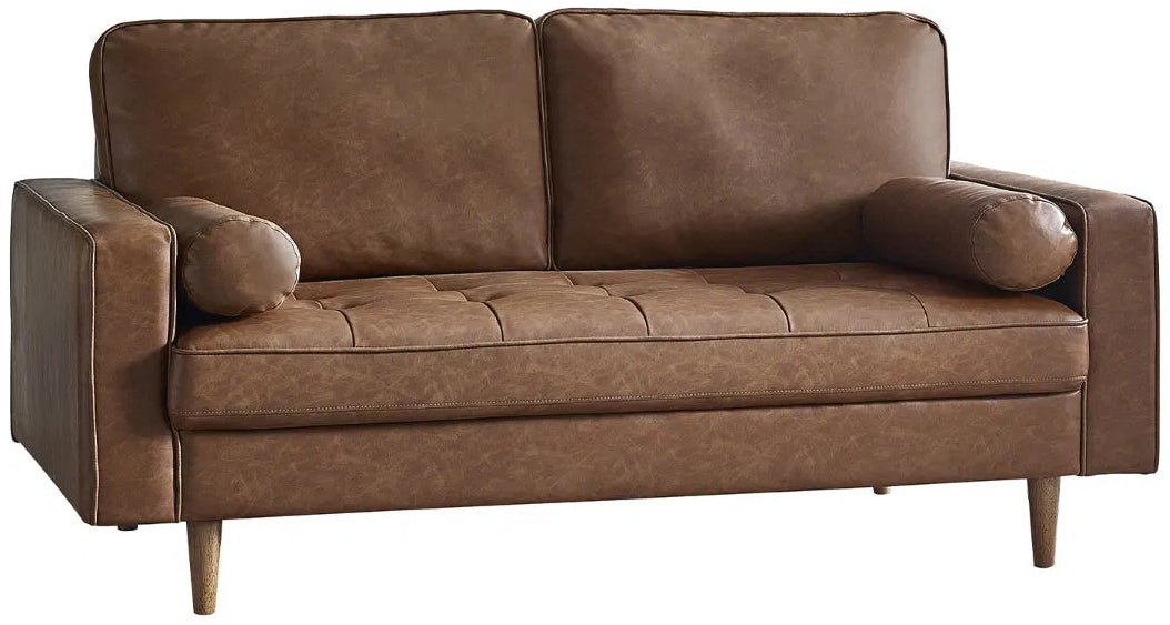 Henley Faux Leather 3 Seater Sofa with Bolsters - Julian Bowen