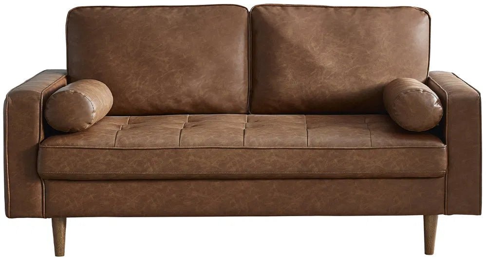 Henley Faux Leather 3 Seater Sofa with Bolsters - Julian Bowen
