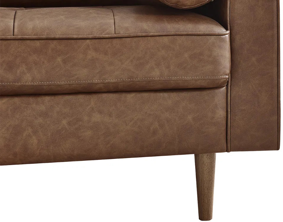 Henley Faux Leather 3 Seater Sofa with Bolsters - Julian Bowen