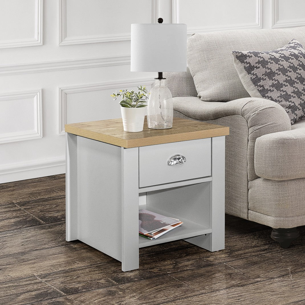 Highgate 1 Drawer Lamp Side Table - Birlea