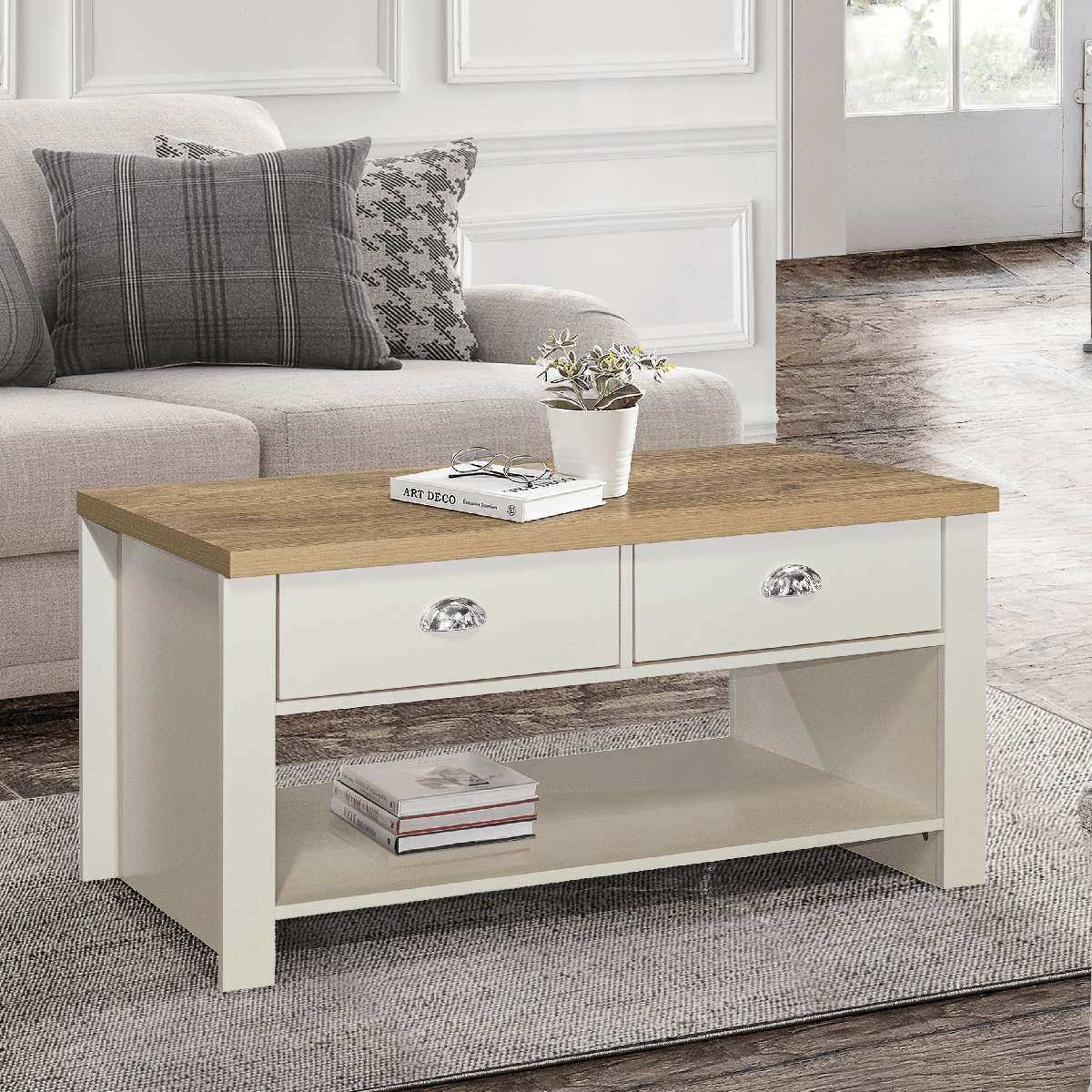 Highgate 2 Drawer Coffee Table - Birlea