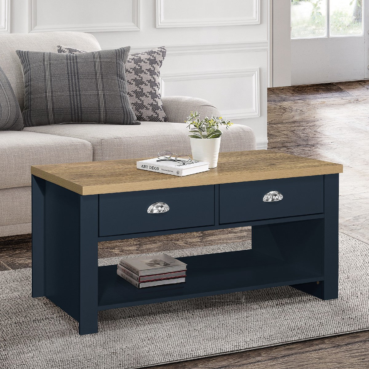 Highgate 2 Drawer Coffee Table - Birlea