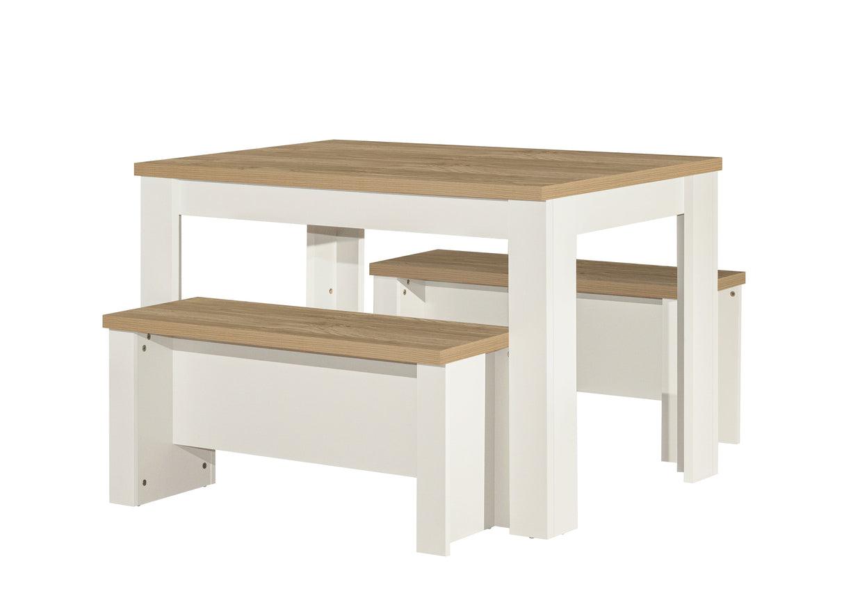 Highgate Dining Table & Bench Set - Birlea