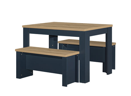 Highgate Dining Table & Bench Set - Birlea