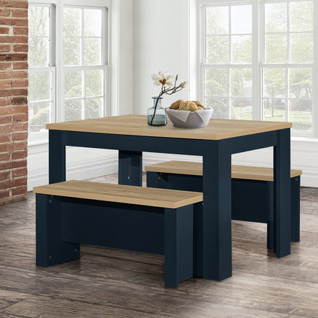 Highgate Dining Table & Bench Set - Birlea