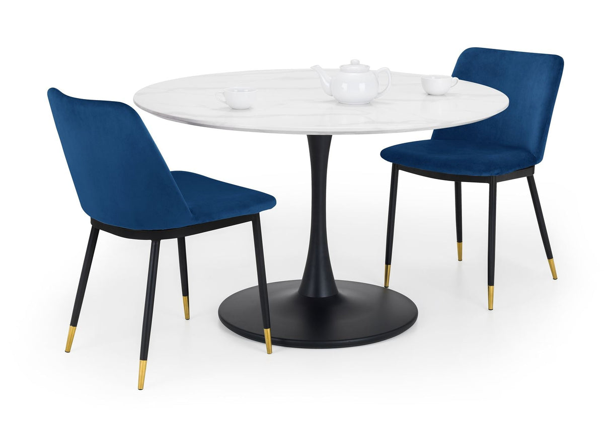 Holland Round Pedestal Table & 2 Delaunay Chairs - Julian Bowen