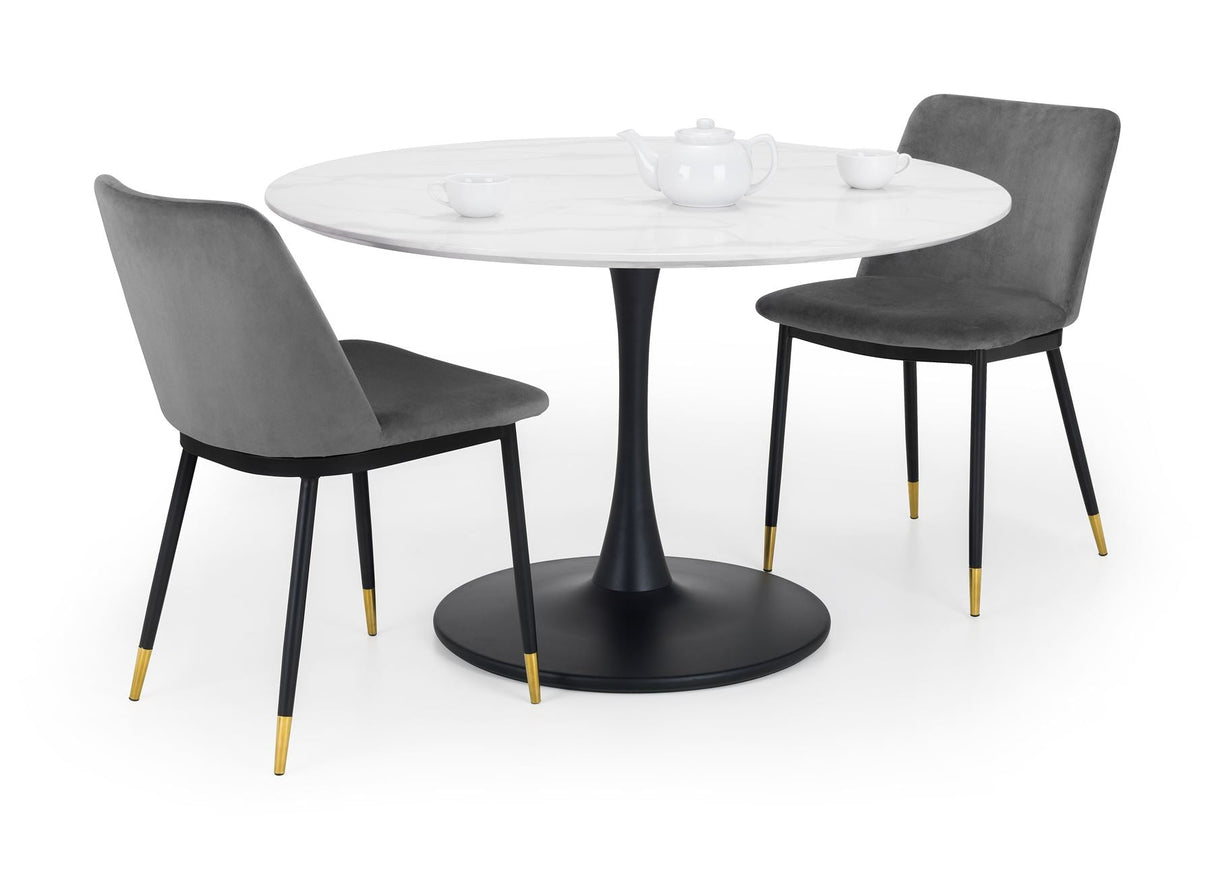 Holland Round Pedestal Table & 2 Delaunay Chairs - Julian Bowen