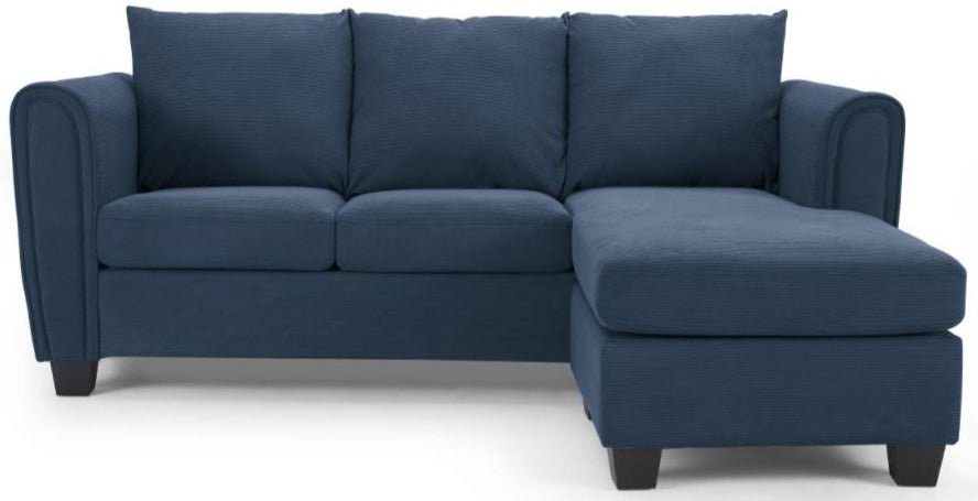Holly Small Cord 3 Seater Sofa and Chaise - TGC