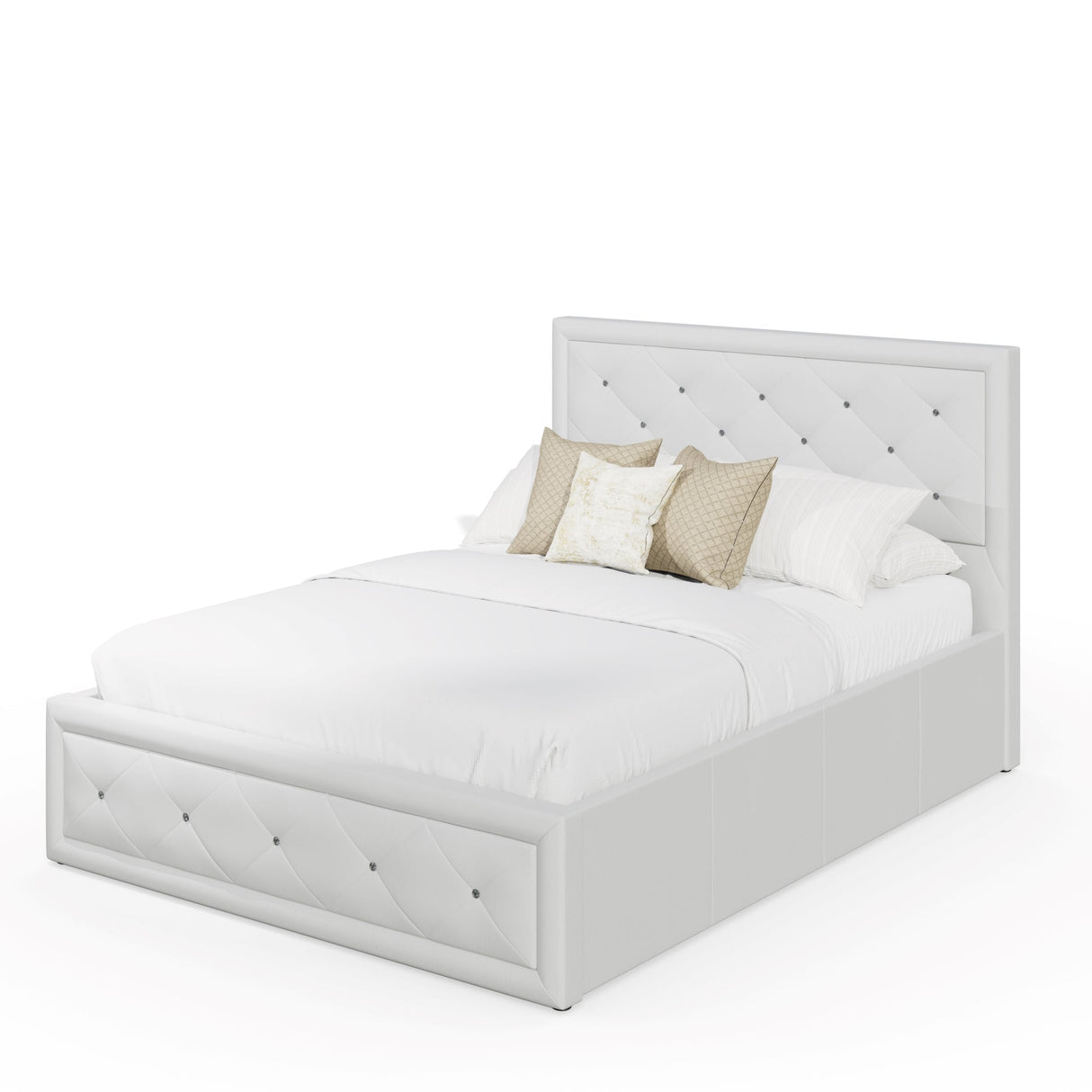 Hollywood Diamante Backed Ottoman Bed - GFW