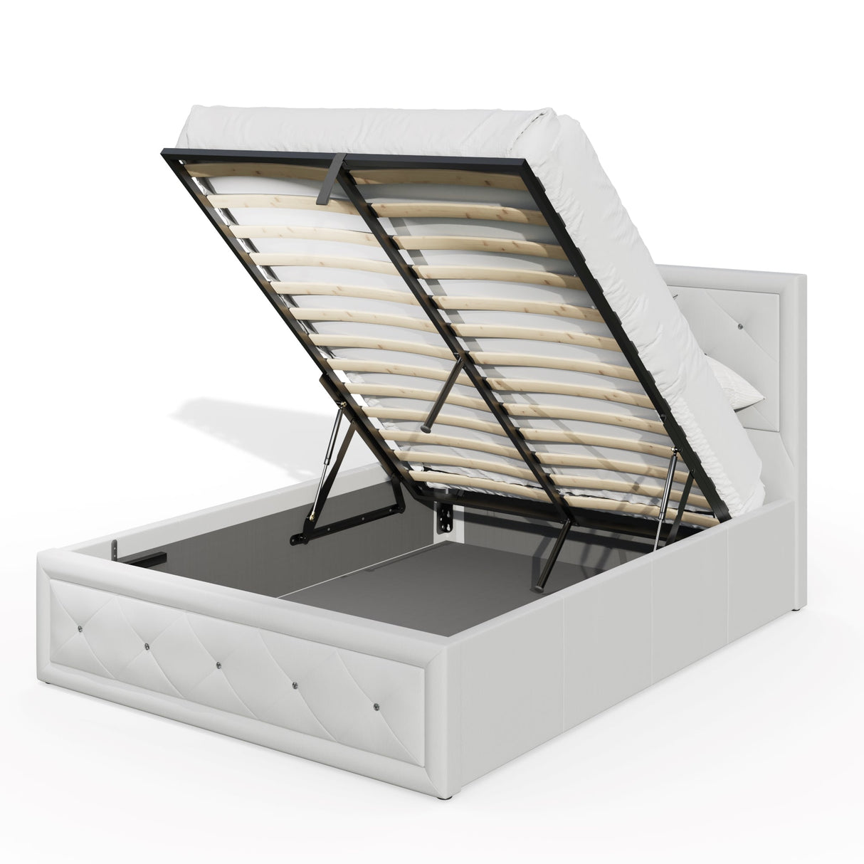 Hollywood Diamante Backed Ottoman Bed - GFW