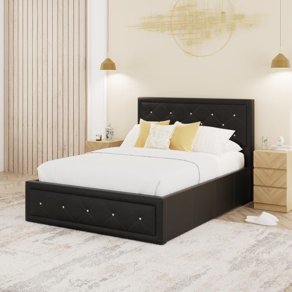Hollywood Diamante Backed Ottoman Bed - GFW