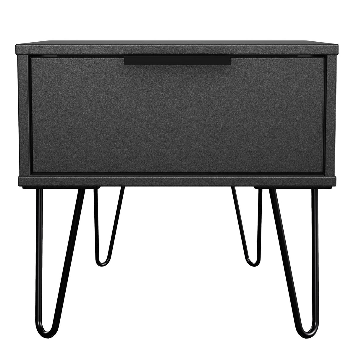 Hong Kong 1 Drawer Bedside Cabinet with Black Hairpin Legs - Welcome Furniture