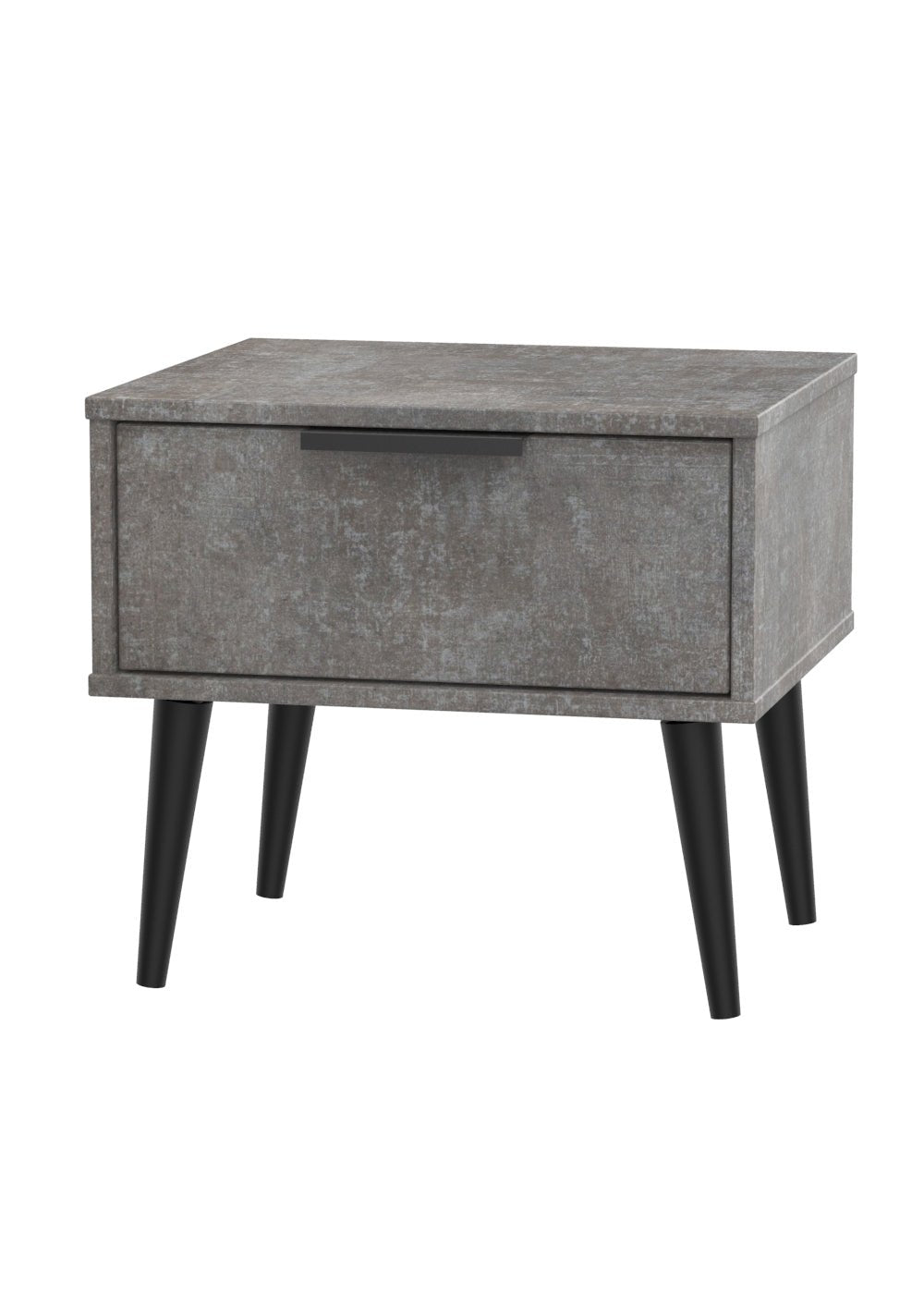 Hong Kong 1 Drawer Bedside Cabinet with Scandinavian Dark Legs - Welcome Furniture