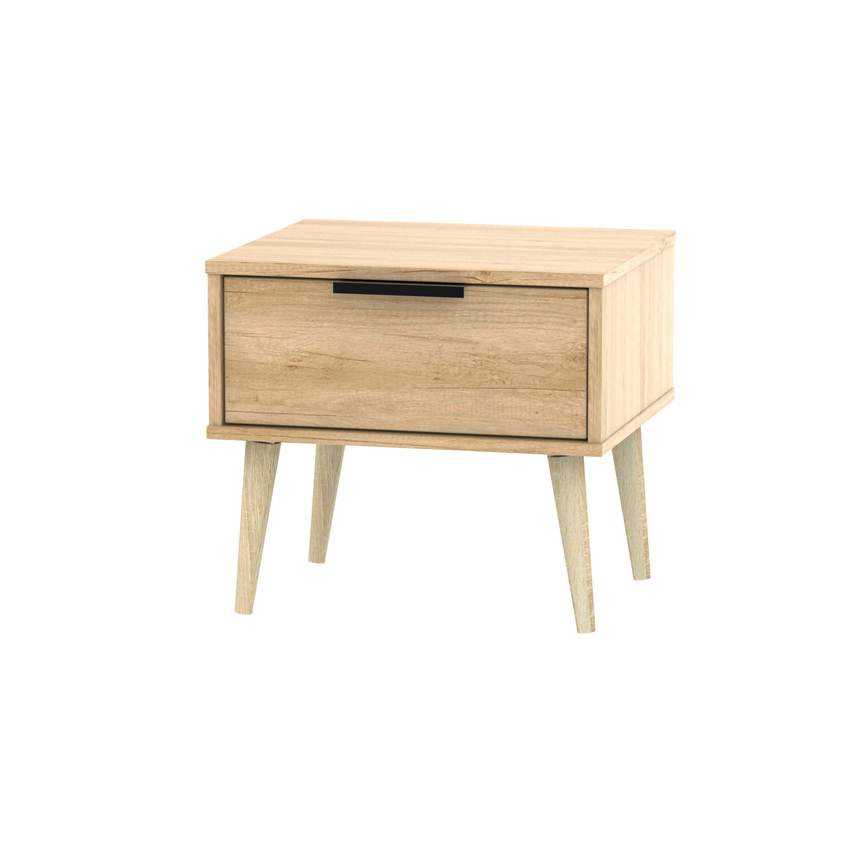Hong Kong 1 Drawer Bedside Cabinet with Scandinavian Light Legs - Welcome Furniture