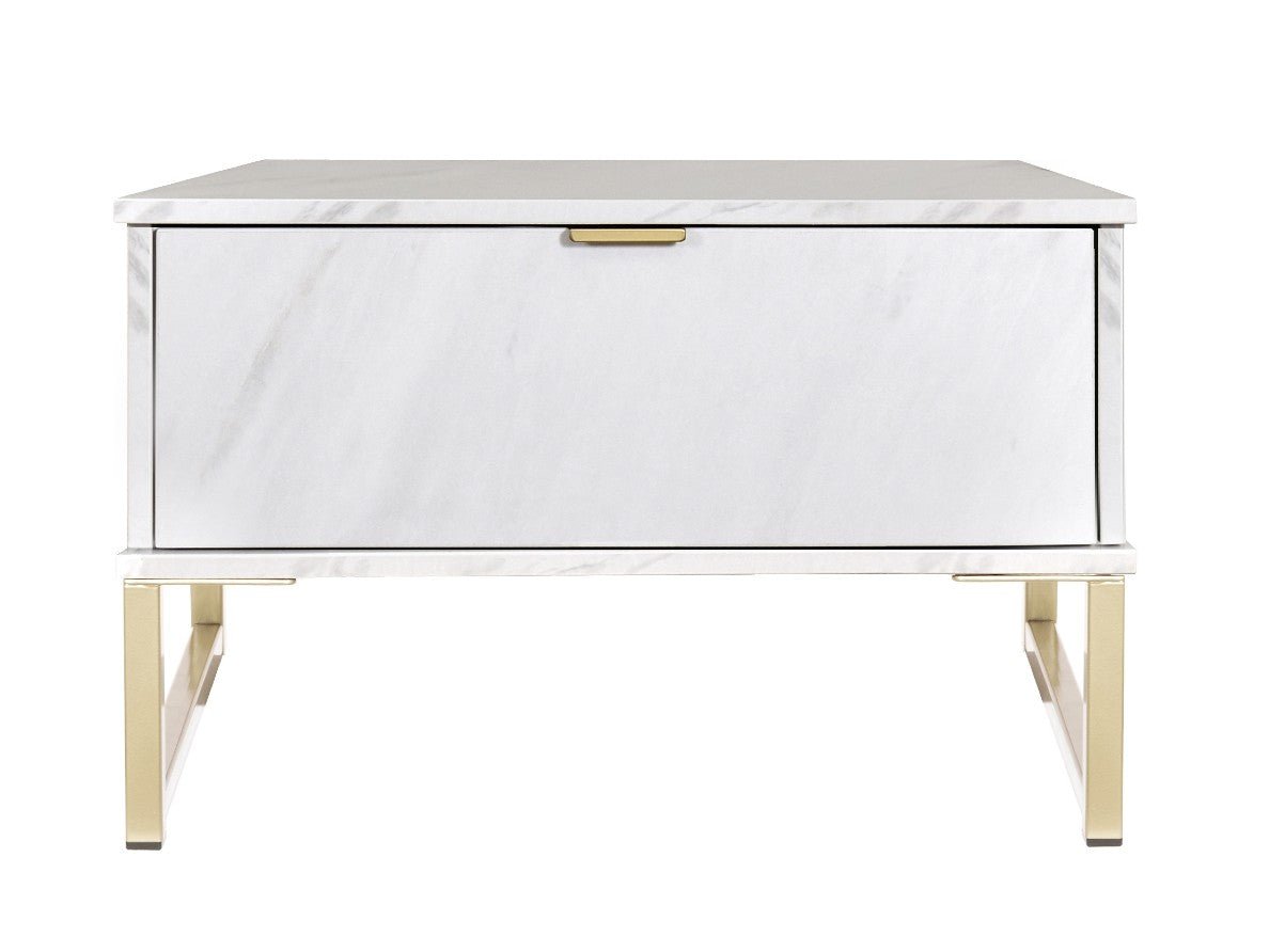 Hong Kong 1 Drawer Midi Chest with Gold Frame Legs - Welcome Furniture