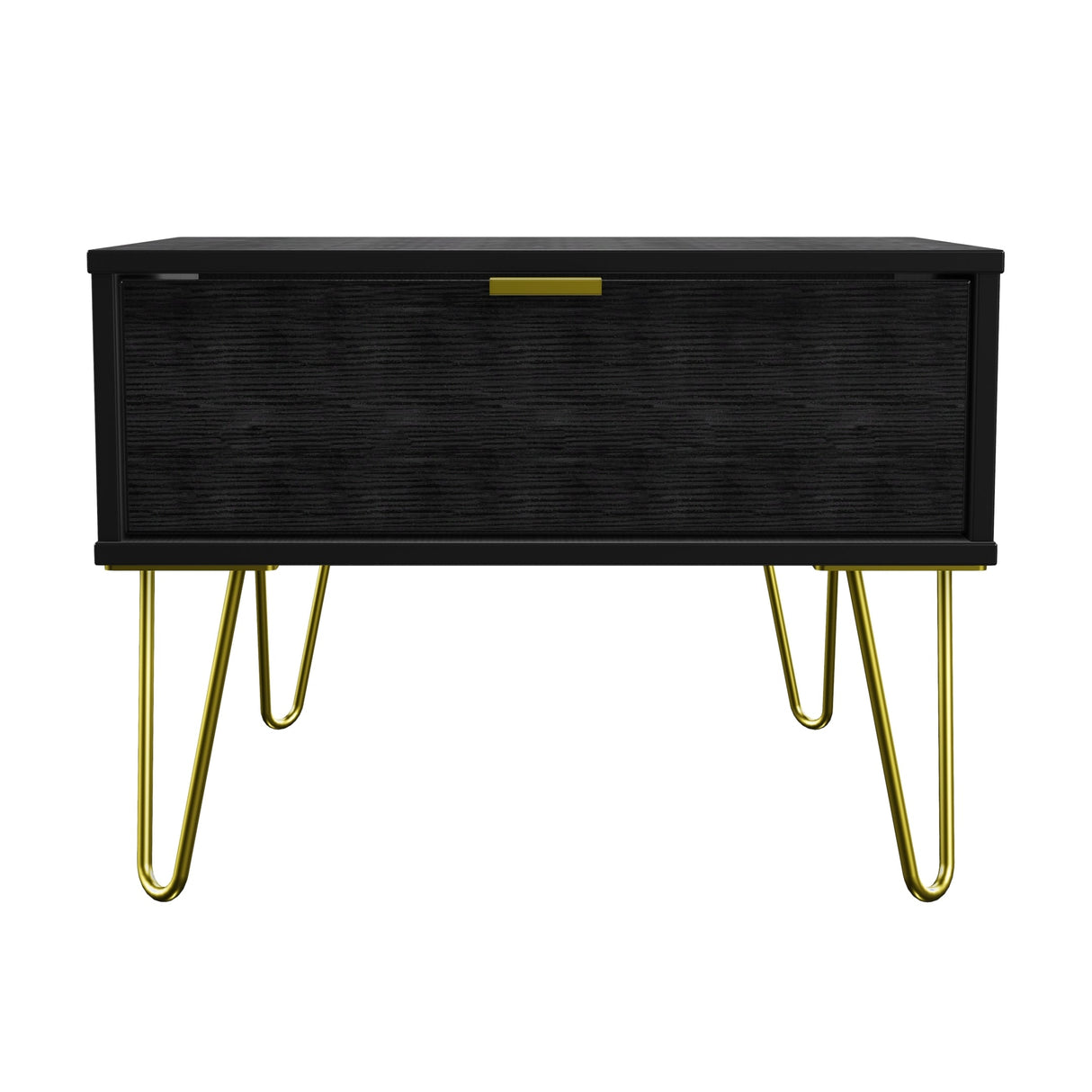 Hong Kong 1 Drawer Midi Chest with Gold Hairpin Legs - Welcome Furniture