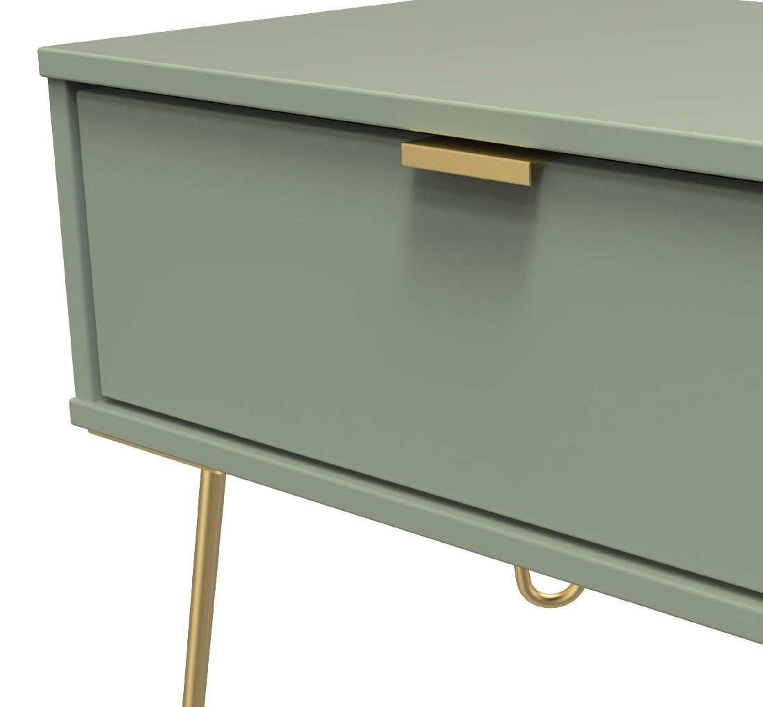 Hong Kong 1 Drawer Midi Chest with Gold Hairpin Legs - Welcome Furniture