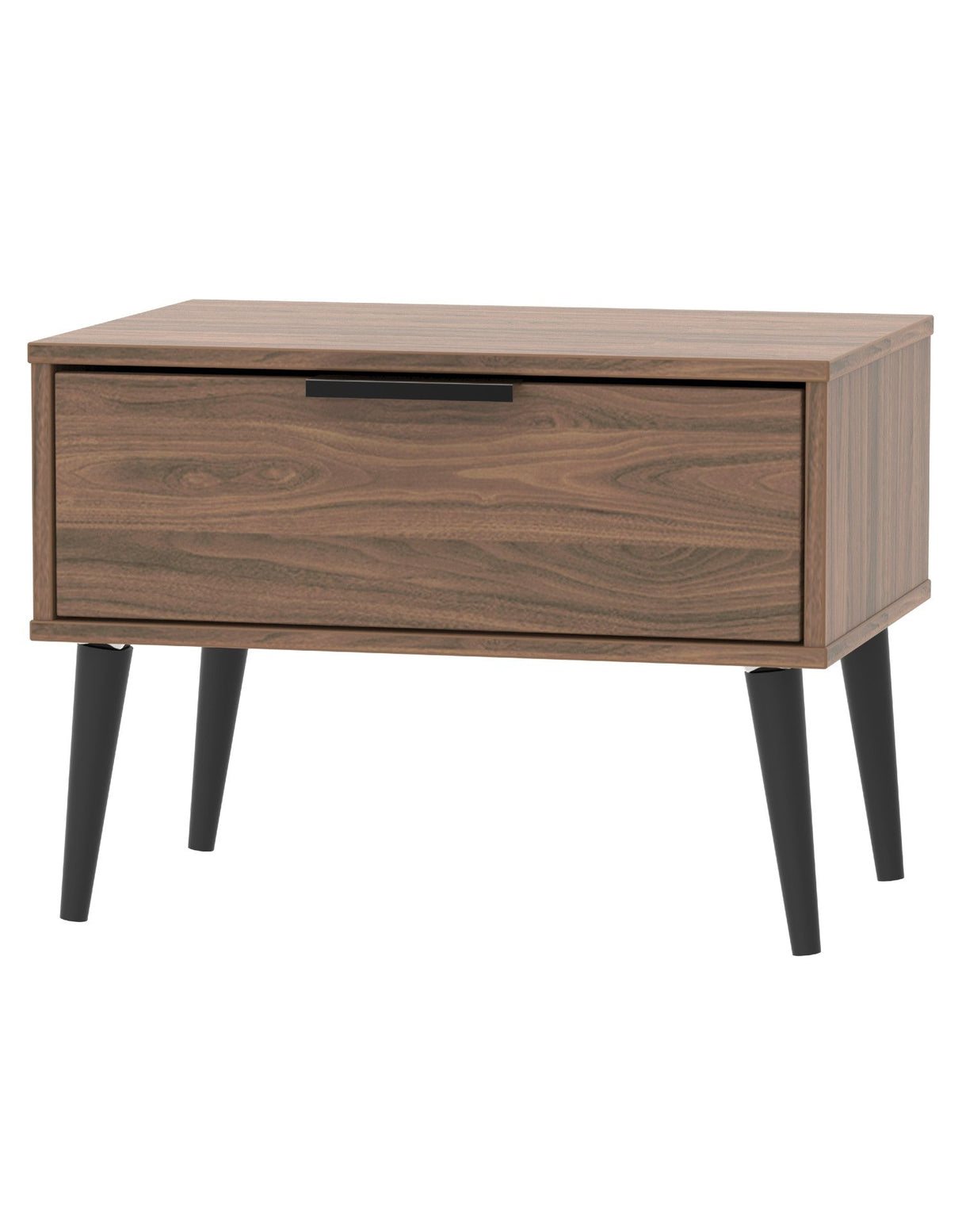 Hong Kong 1 Drawer Midi Chest with Scandinavian Dark Legs - Welcome Furniture