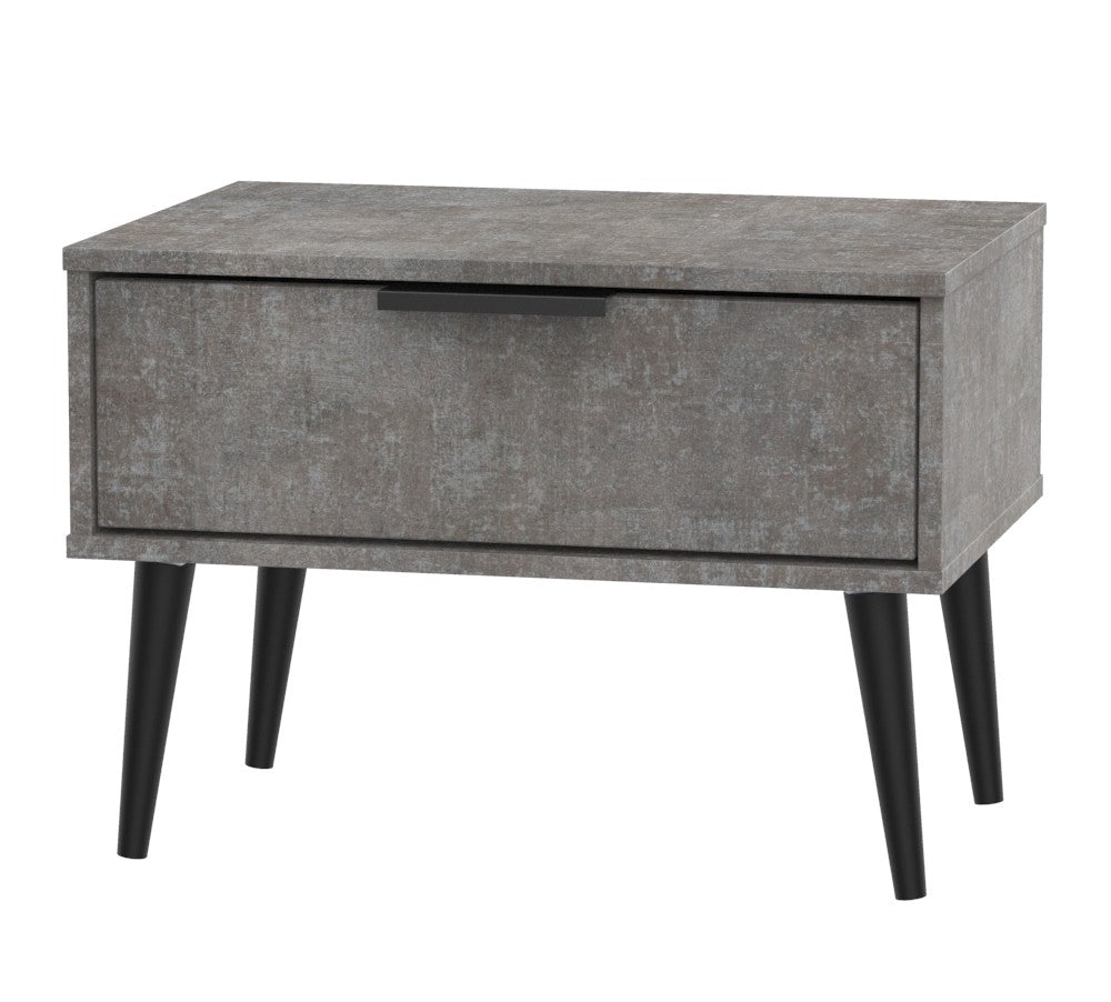 Hong Kong 1 Drawer Midi Chest with Scandinavian Dark Legs - Welcome Furniture