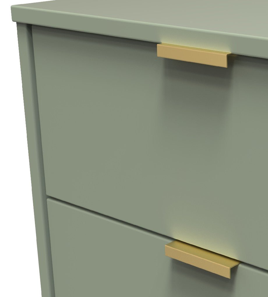 Hong Kong 2 Drawer Bedside Cabinet with Gold Hairpin Legs - Welcome Furniture