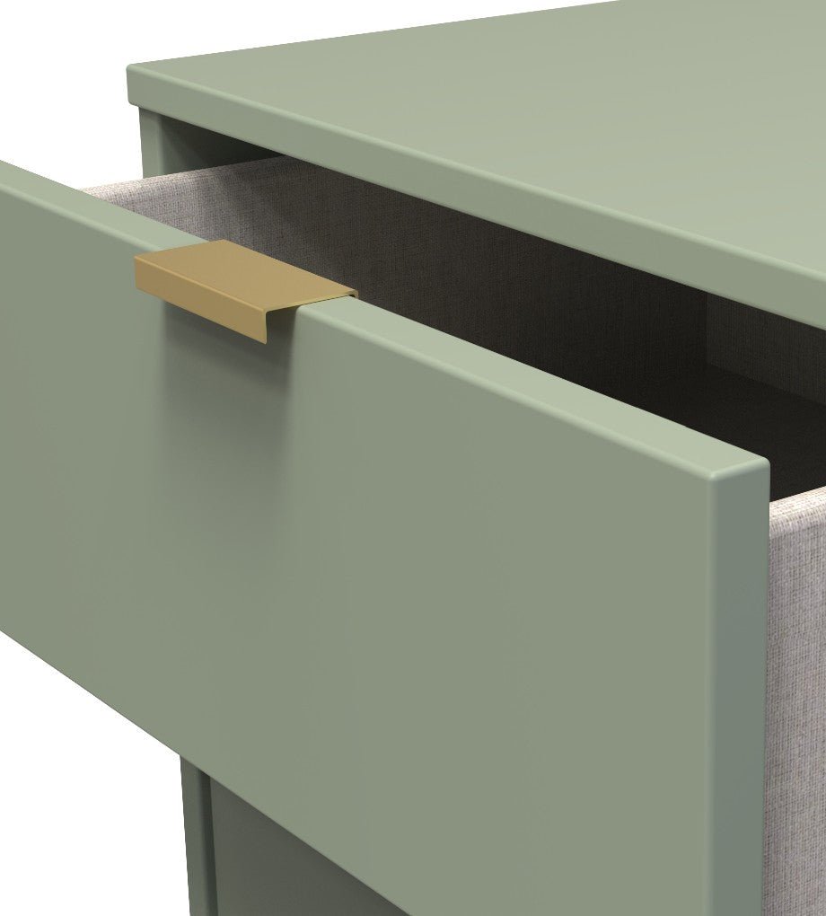 Hong Kong 2 Drawer Bedside Cabinet with Gold Hairpin Legs - Welcome Furniture