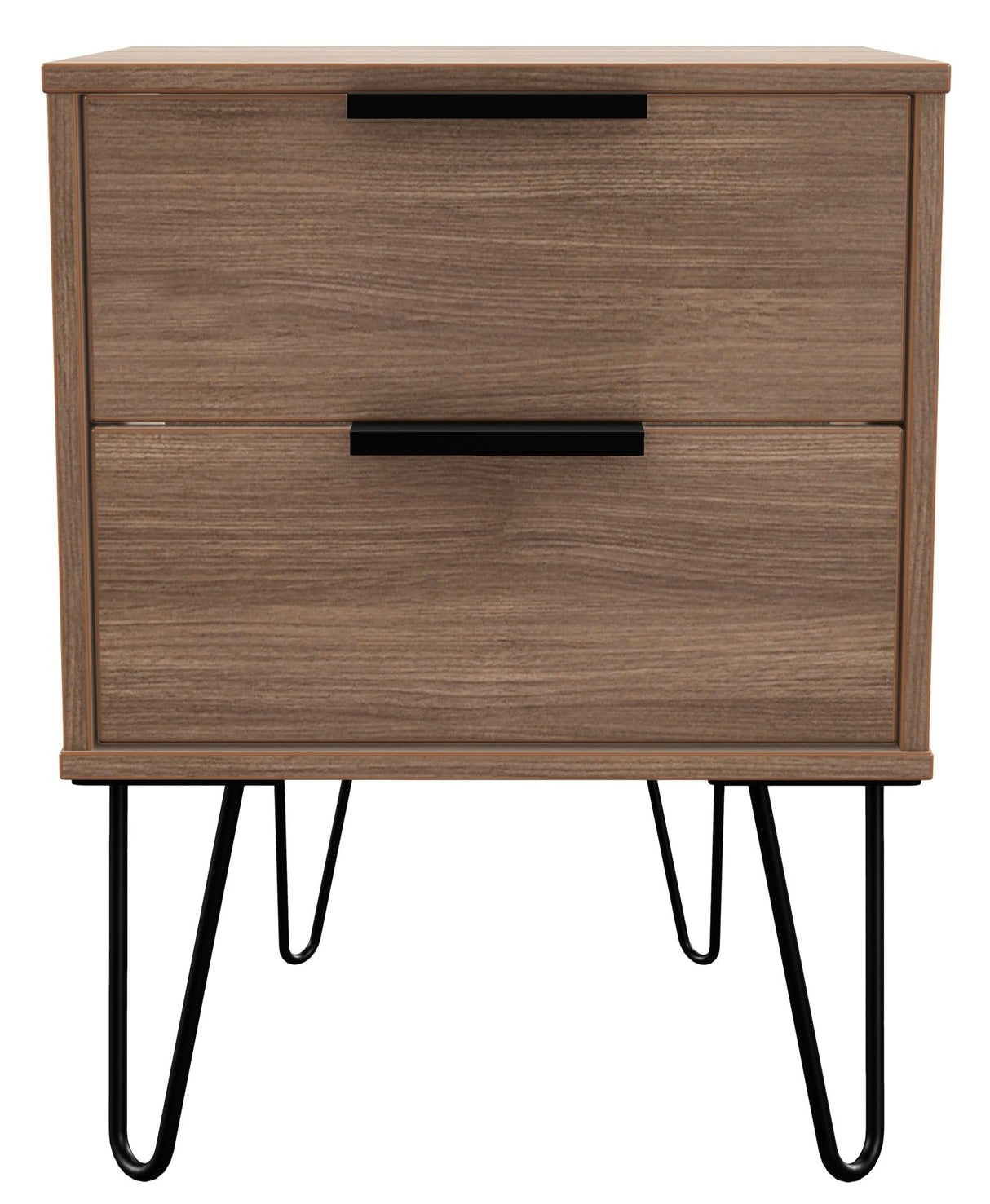Hong Kong 2 Drawer Bedside Cabinet with Hairpin Legs - Welcome Furniture