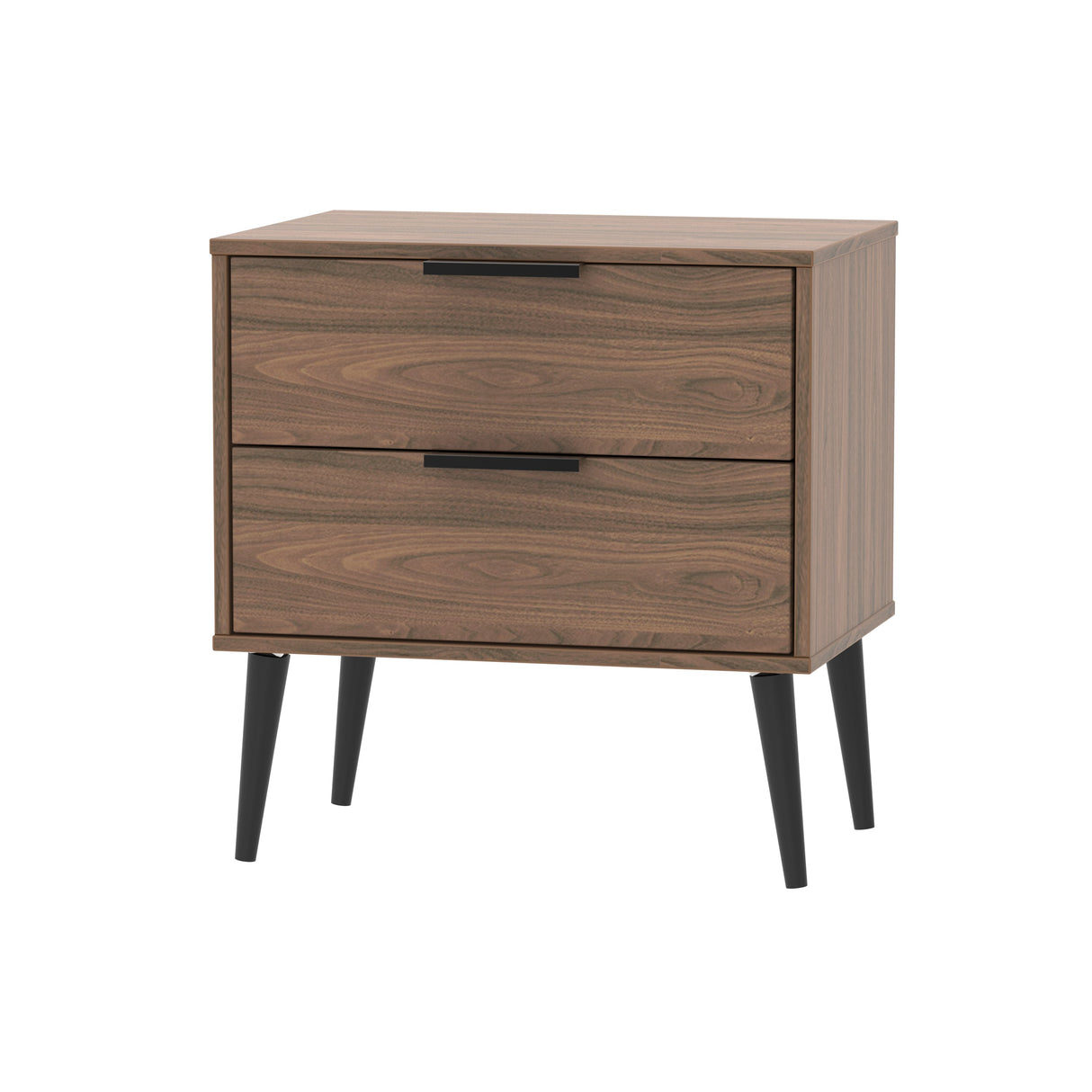 Hong Kong 2 Drawer Midi Chest with Scandinavian Dark Legs - Welcome Furniture