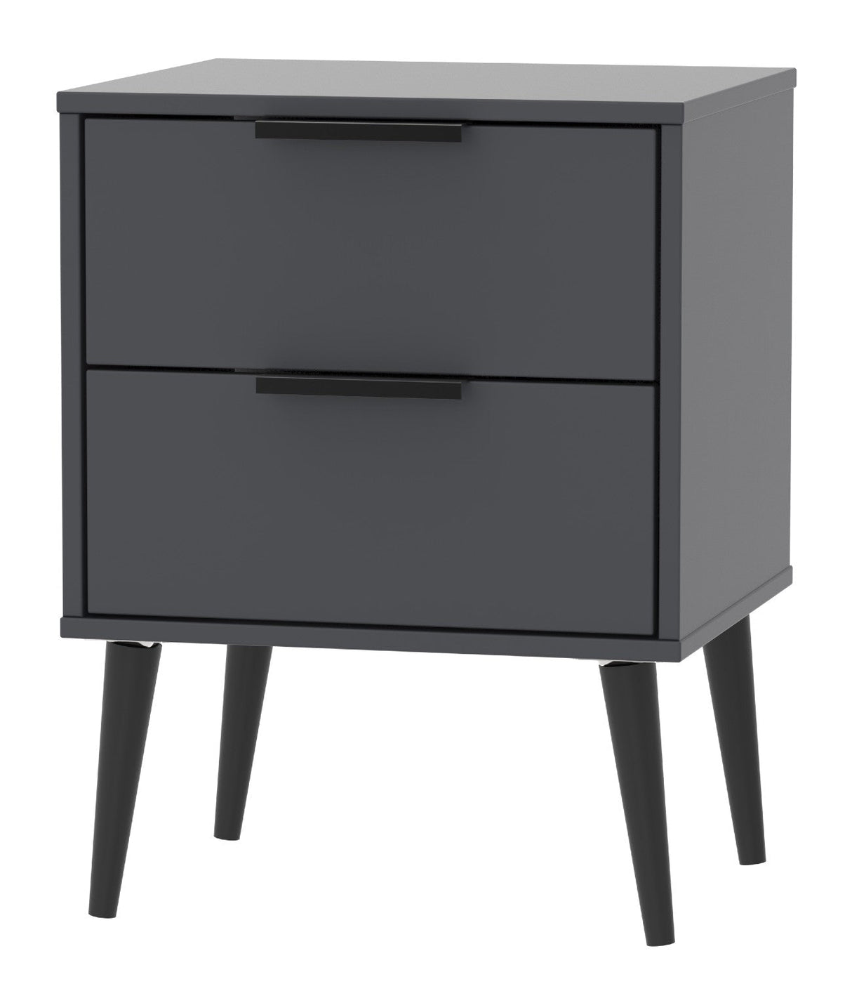 Hong Kong 2 Drawer Midi Chest with Scandinavian Dark Legs - Welcome Furniture