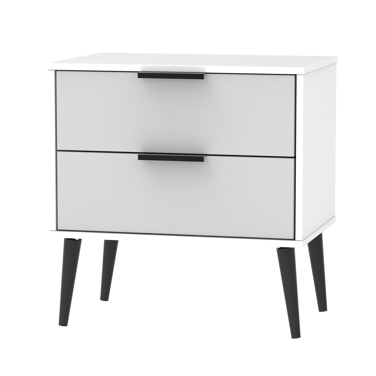 Hong Kong 2 Drawer Midi Chest with Scandinavian Dark Legs - Welcome Furniture