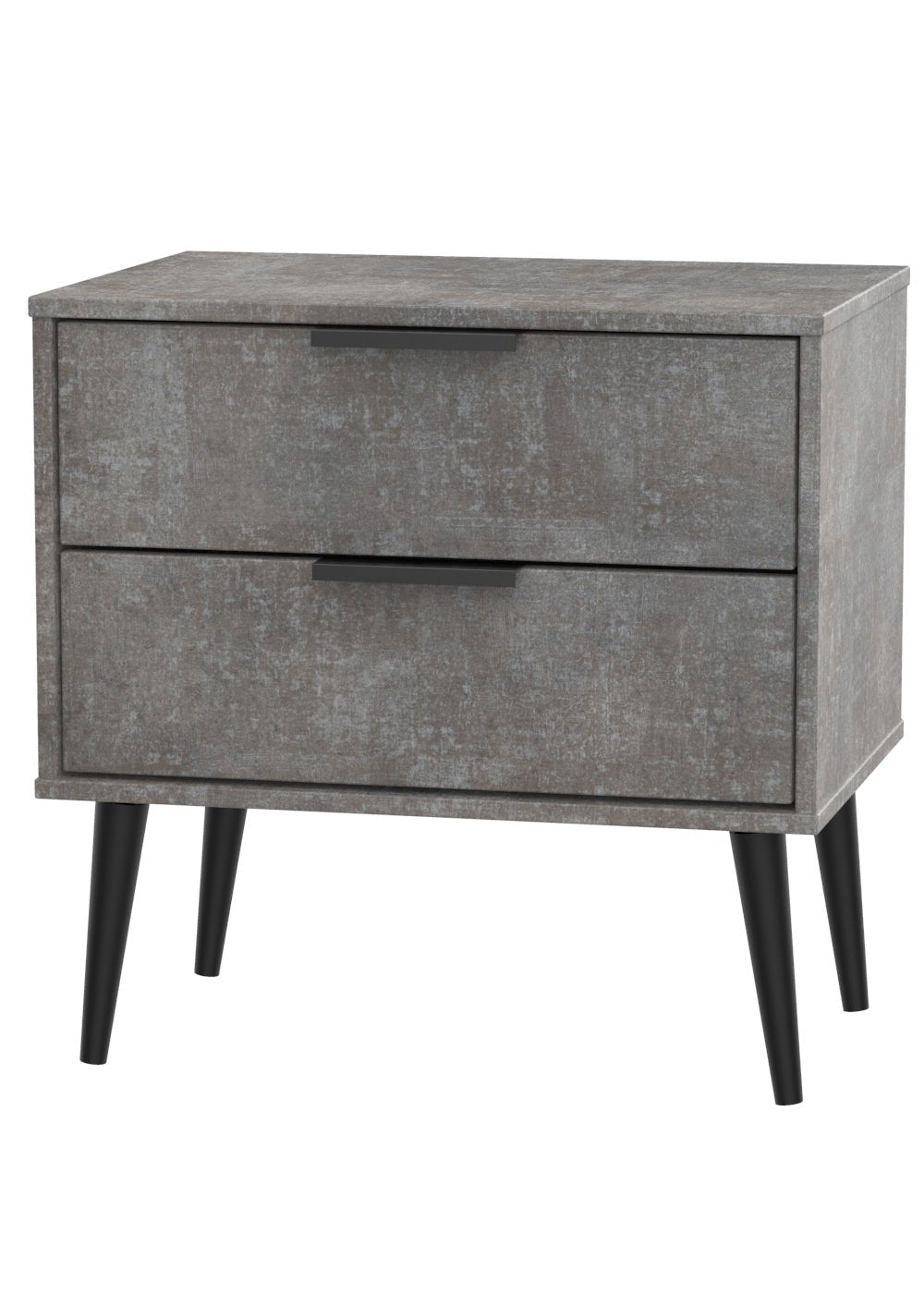 Hong Kong 2 Drawer Midi Chest with Scandinavian Dark Legs - Welcome Furniture