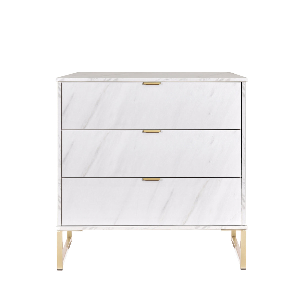 Hong Kong 3 Drawer Chest with Gold Frame Legs - Welcome Furniture