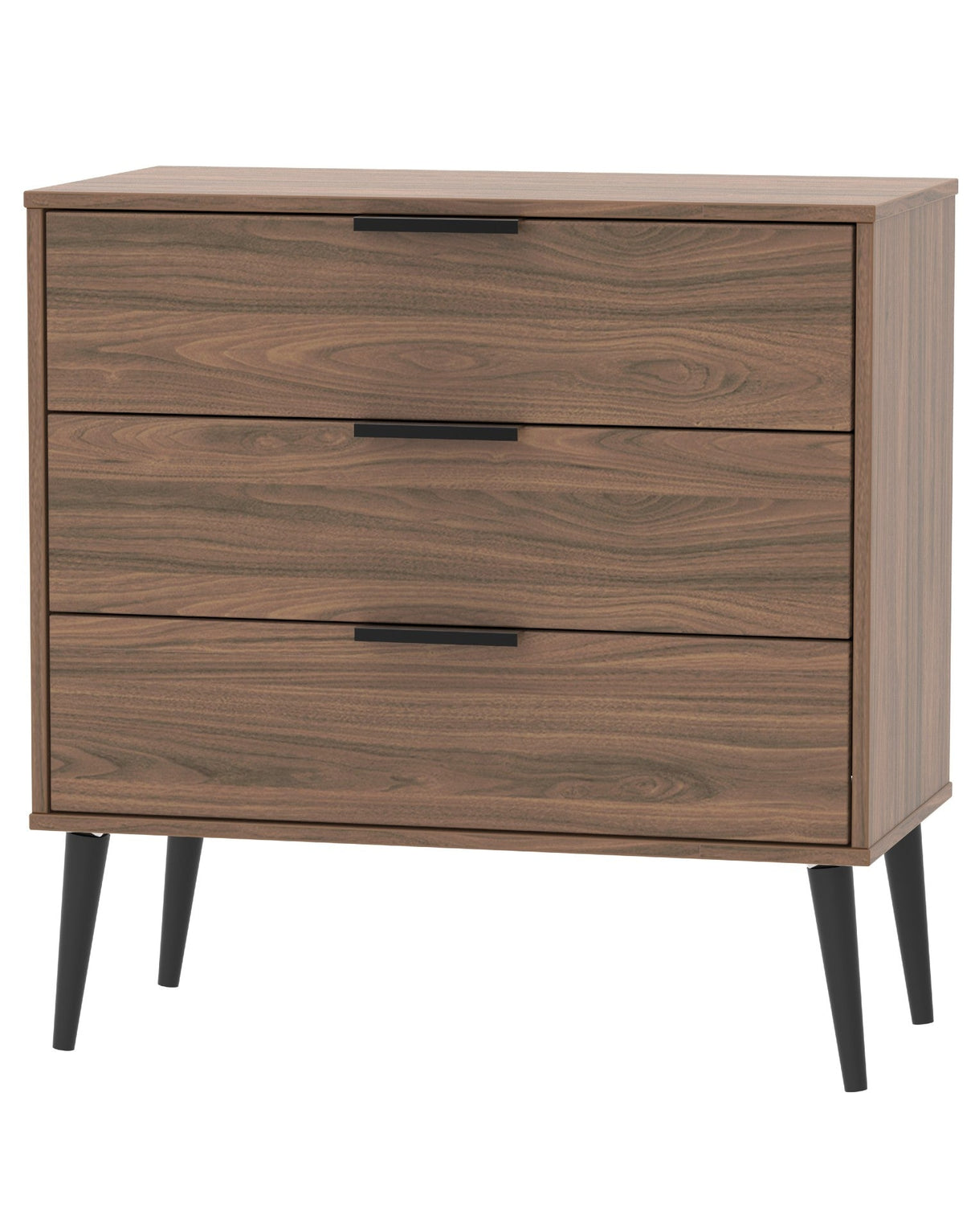 Hong Kong 3 Drawer Chest with Scandinavian Dark Legs - Welcome Furniture