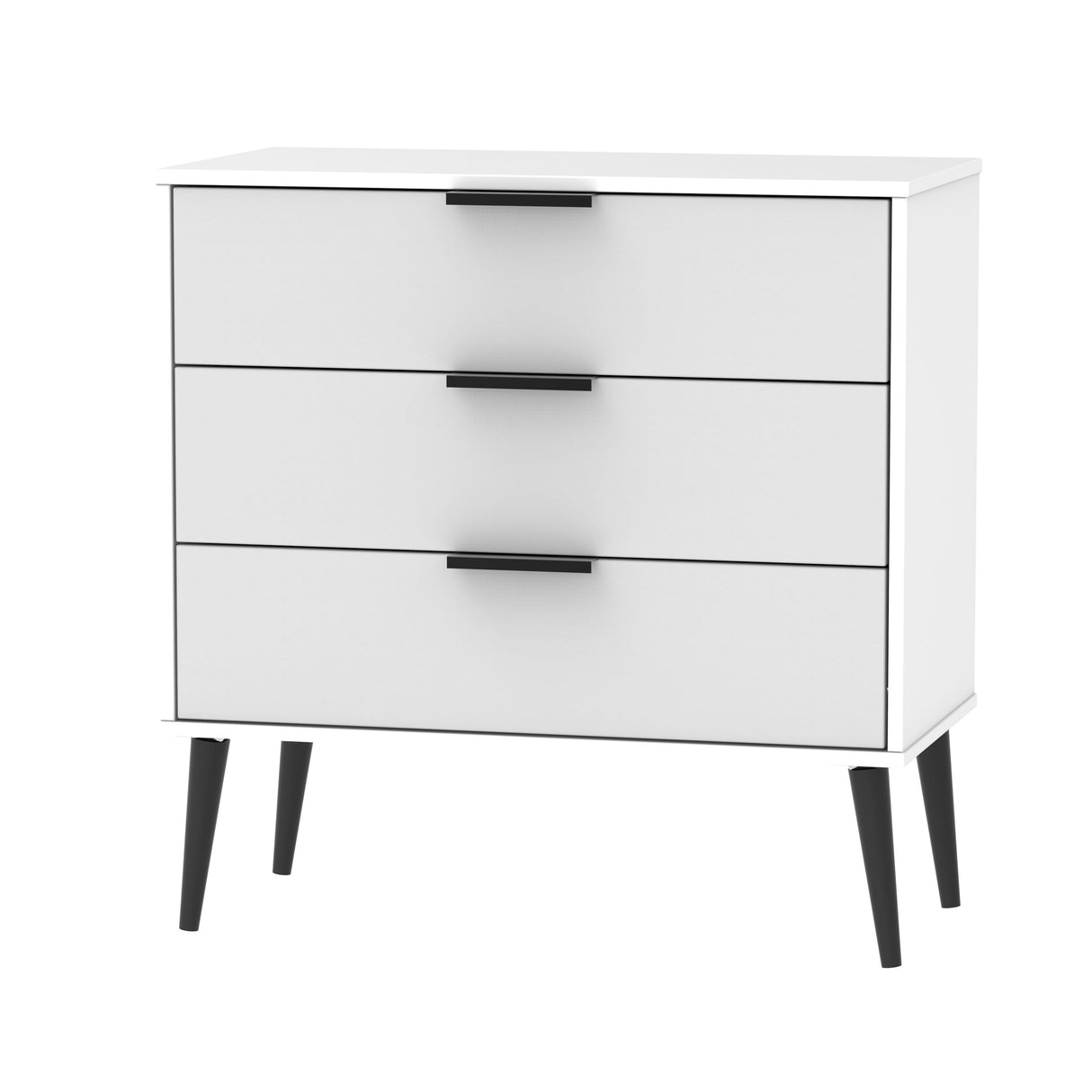 Hong Kong 3 Drawer Chest with Scandinavian Dark Legs - Welcome Furniture